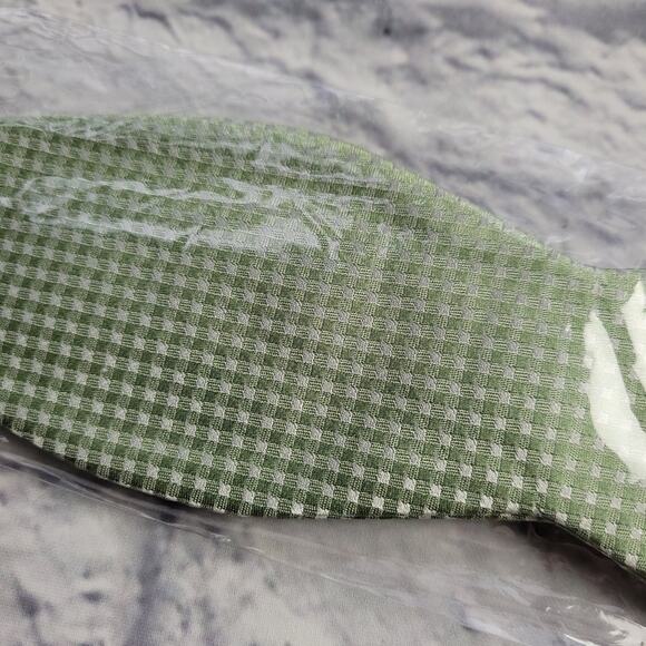 NWT The Tie Bar Be Married Sage Green Checks Silk Bow Tie - Picture 8 of 10